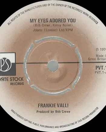 Frankie Valli - My Eyes Adored You 7 Inch Vinyl Single (7 Inch Record) (Jukebox Record) - VG+/Generic - Classical33.co.uk