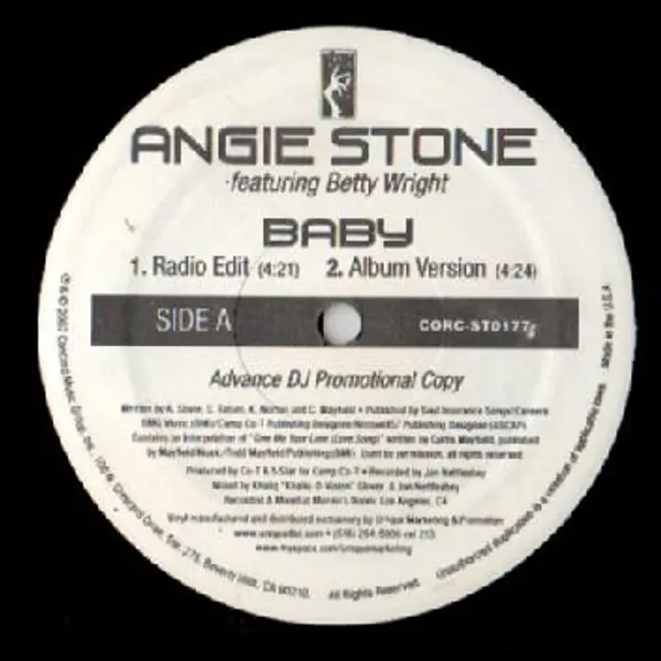 Angie Stone Featuring Betty Wright - Baby - All City Records