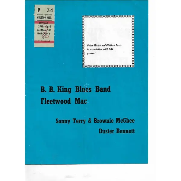 1969 BB King & Fleetwood Mac Concert Programme | Fortherecordvinyl